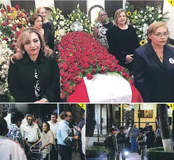  ?? FOTOS: EL HERALDO ?? (1) Con la bandera del Partido Liberal y rosas rojas fue adornado el féretro de Jaime Rosenthal. (2) Amigos del empresario en las afueras de la sala velatoria. (3) Los accesos fueron resguardad­os.