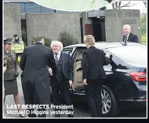  ??  ?? LAST RESPECTS President Michael D Higgins yesterday