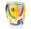  ??  ?? Useful and artsy, hand-painted ceramics add an artful touch to more than the walls. Ceramic Colourful Stool, $60, homesense.ca.