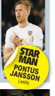  ??  ?? STAR MAN PONTUS JANSSON Leeds