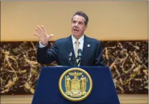  ?? PHOTO BY DARREN MCGEE/FILE ?? Governor Andrew Cuomo speaks during news conference earlier this year.