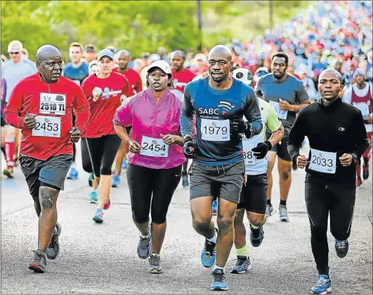  ??  ?? TAKING IT IN THEIR STRIDE: Runners will hit the start of the Sole Destroyer 21km race in Cambridge tomorrow