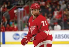  ?? PAUL SANCYA — THE ASSOCIATED PRESS FILE ?? Detroit Red Wings center Dylan Larkin (71) has been named team captain. He is the first player from metro Detroit to earn the honor.