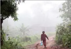  ?? SUPPLIED ?? A villager walks on a path in the Areng Valley where the planned constructi­on of a new road has caused concern among community members.