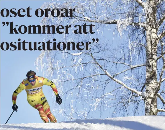  ?? FOTO: HEIKKI SAUKKOMAA/LEHTIKUVA ?? Joni Mäki tog också silver i 15 km fritt i FM i Pyhäjärvi.