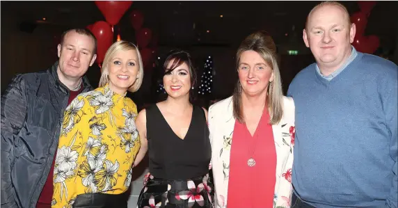  ??  ?? At the comedy night for Duleek National School were Glen and Aileen McCarney, Debbie O’Sullivan, Sinead and Neil Boylan.