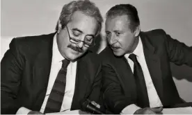  ??  ?? Paolo Borsellino and Giovanni Falcone, photograph­ed together in the 1980s. The two Sicilian judges were both killed in 1992 by Cosa Nostra. Photograph: Enzo Brai/Mondadori Portfolio/Getty Images