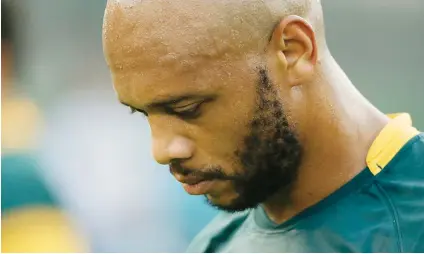  ?? Picture: Gallo Images ?? SHATTERED. Springbok centre Lionel Mapoe looks dejected after losing to Argentina in their Rugby Championsh­ip match at the Estadio Padre Ernesto Martearena in Salta on Saturday.