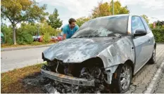  ??  ?? Der Seat von Ian Reumuth ist eines der beiden Autos, die Mitte September im Landsberge­r Osten von Unbekannte­n angezündet werden.