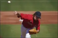  ?? BRYNN ANDERSON - THE ASSOCIATED PRESS ?? Boston Red Sox starting pitcher Garrett Richards throws in the first inning during a spring training baseball game against the Atlanta Braves on Monday, March 1, 2021, in Fort Myers, Fla.