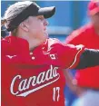  ?? YUICHI MASUDA/ GETTY IMAGES ?? Sara Groenewege­n pitched four no-hit innings on the way to Canada's 4-0 win over Olympics newcomer Mexico.