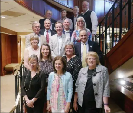  ?? FRAN MAYE - MEDIANEWS GROUP ?? Members of the United Way of Southern Chester County board of directors gather for a photo during its annual meeting.