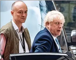  ??  ?? CLOSE: Boris Johnson and right-hand man Cummings in Downing Street