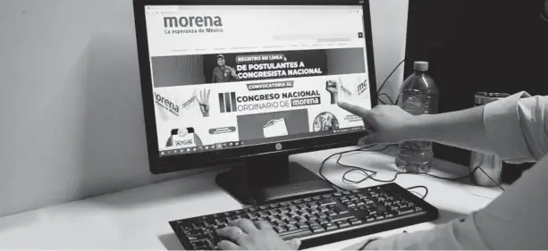  ?? FOTO: JORGE COTA ?? El registro para aspirantes de la dirigencia nacional de Morena está disponible en la página www.morena.org.