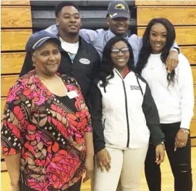  ??  ?? Starkville High School linebacker Tyrese Hopkins, top right, flipped his commitment from Arkansas State and signed with Southern Mississipp­i on Wednesday. (Photo by Danny P. Smith, SDN)