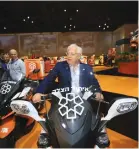  ?? (Courtesy) ?? US AMBASSADOR David Friedman sits astride an ambucycle donated in his honor to United Hatzalah by Isy Danon,who also donated an ambucycle in honor of US President Donald Trump.