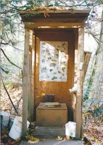  ??  ?? This open-air toilet is used by people living off the grid on the peninsula.