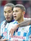  ??  ?? PALS: Scannell celebrates his goal with Nahki Wells