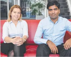  ??  ?? New accountant­s Kate Groucutt and Devendra Motaparti.