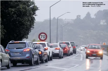  ?? Picture / NZME ?? Better public transport is the key to addressing congestion on the roads.