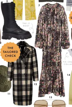  ??  ?? 2
THE TAILORED CHECK 11
THE IT BOOT 12 7 15
PIE-CRUST COLLARS