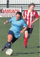  ?? Picture: Bob Mewse ?? Brislingto­n goalscorer Paige Sawyer on the ball in the game at Southampto­n Saints