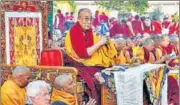  ?? PTI FILE ?? Tibetan spiritual leader Dalai Lama at a prayer session in Bodh Gaya last week.