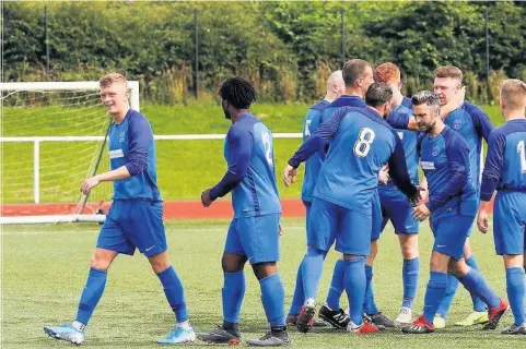  ??  ?? Six of the best Carluke Rovers went top of the league with a 6-0 win at home to Maryhill (Pic by Kevin Ramage)