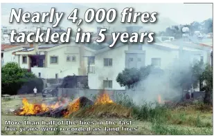  ?? ?? More than half of the fires in the last five years were recorded as 'land fires'