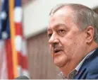  ?? STEVE HELBER/AP ?? Don Blankenshi­p claims to be the Trumpiest candidate in West Virginia, but he doesn’t get much love from Trump himself.