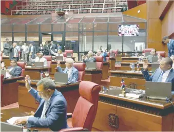  ?? MARTÍN CASTRO ?? Un momento de la sesión de ayer en el Senado.