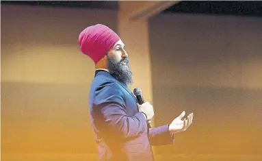  ?? JUSTIN TANG/THE CANADIAN PRESS FILE PHOTO ?? Jagmeet Singh has left himself open to charges of being weak with violent extremists, Thomas Walkom writes.