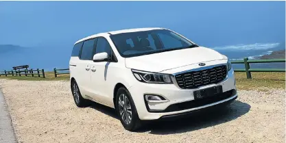  ??  ?? Kia’s updated Grand Sedona bus competes against the likes of the Hyundai H1 and VW Kombi. Below: The Sorento SUV is dolled up with new bumpers and sleeker tail lamps.