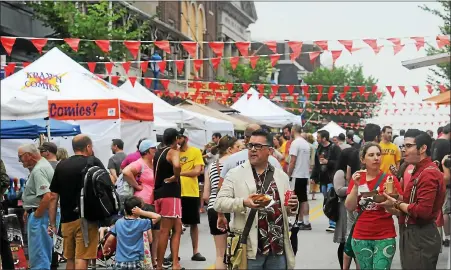  ?? MEDIANEWS GROUP FILE PHOTO ?? Bridge Street in Phoenixvil­le is closed to vehicle traffic for the annual Blobfest. Council has voted to close the street to vehicles every weekend over the summer.