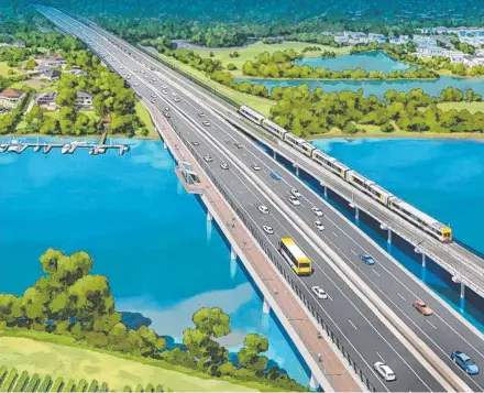  ?? ?? The Coomera Connector is forecast to take 60,000 cars off the M1, where traffic flow is expected to be 37km/h within four years.