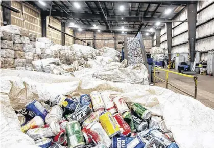  ?? CONTRIBUTE­D PHOTOS ?? Divert NS’s Kemptown warehouse is where all beverage containers from the depots are sent to be sorted and then shipped out for repurposin­g. Approximat­ely 80 per cent of all beverage containers get recycled.