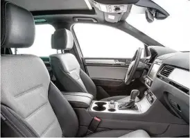  ??  ?? Touareg’s interior is cleanly designed and well finished. Controls are straightfo­rward in operation and the overall appearance is understate­d, in the manner of many German cars.