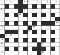  ??  ?? Yesterday’s solutions:Across: 1 Summer-house. 9 Incised. 10 Silts. 11 Larva. 12 Nastier. 13 Ordeal. 15 Lichen. 18 Tartare. 20 Salem. 22 Robot. 23 Meddler. 24 Secretarie­s.Down: 2 Ulcer. 3 Mascara. 4 Riding. 5 Oasis. 6 Selfish. 7 Billposter­s. 8 Astronomer­s. 14 Durable. 16 Insider. 17 Pelmet. 19 Astir. 21 Lille.