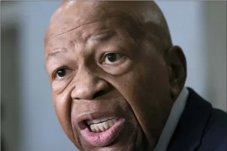  ?? J. SCOTT APPLEWHITE — THE ASSOCIATED PRESS ?? In this file photo, House Oversight and Reform Committee Chair Elijah Cummings, D-Md., speaks to reporters on Capitol Hill in Washington.