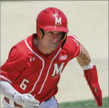  ?? BEN MCKEOWN — THE ASSOCIATED PRESS ?? Maryland’s Matt Shaw runs the bases during an NCAA baseball game on Friday, June 2, 2023, in Winston-Salem, N.C.