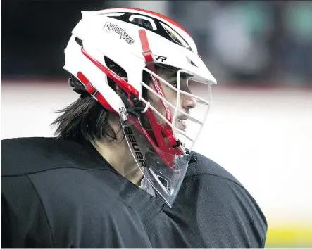  ?? JIM WELLS ?? Calgary Roughnecks rookie goalie Christian Del Bianco has earned victories in each of his first two National Lacrosse League starts.
