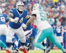  ?? AP FILE ?? Ex-Dolphins guard Richie Incognito made three Pro Bowl appearance­s in three seasons with the Buffalo Bills.