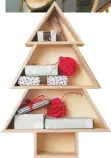  ??  ?? IDEAL FOR SMALL PARCELS Christmas tree shelf set, £40, Berylune range, Notonthehi­ghstreet.com
