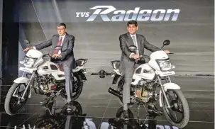  ??  ?? KN Radhakrish­nan, President and CEO &amp; Sudarshan Venu, JMD, TVS Motor Company