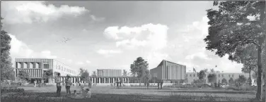  ?? Courtesy photo/DUVALL DECKER ARCHITECTS ?? This artist rendering shows the proposed Springdale Municipal Complex officials wish to build should city voters pass a bond issue.