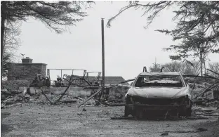  ?? TIM KROCHAK/SALTWIRE NETWORK ?? The remains of a home at 200 Portapique Beach Road in Portapique, N.S., on May 7. According to property records, this was one of the properties owned by the gunman and was destroyed during his shooting rampage on April 18 and 19, 2020.
