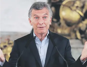  ?? FOTO: EL HERALDO ?? Mauricio Macri, en menos de dos años como mandatario, amplió su poder Parlamenta­rio.