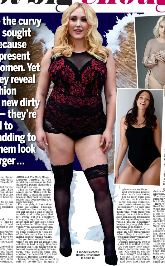  ??  ?? A model success: Hayley Hasselhoff is a size 18