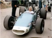  ??  ?? Below: Patsy Burt sitting in her Mclaren MJA