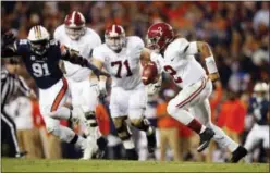  ?? BRYNN ANDERSON — THE ASSOCIATED PRESS FILE ?? Jalen Hurts (2) gives Alabama a dual-threat quarterbac­k and especially powerful runner. He was second on the team with 945 yards rushing and eight rushing touchdowns.